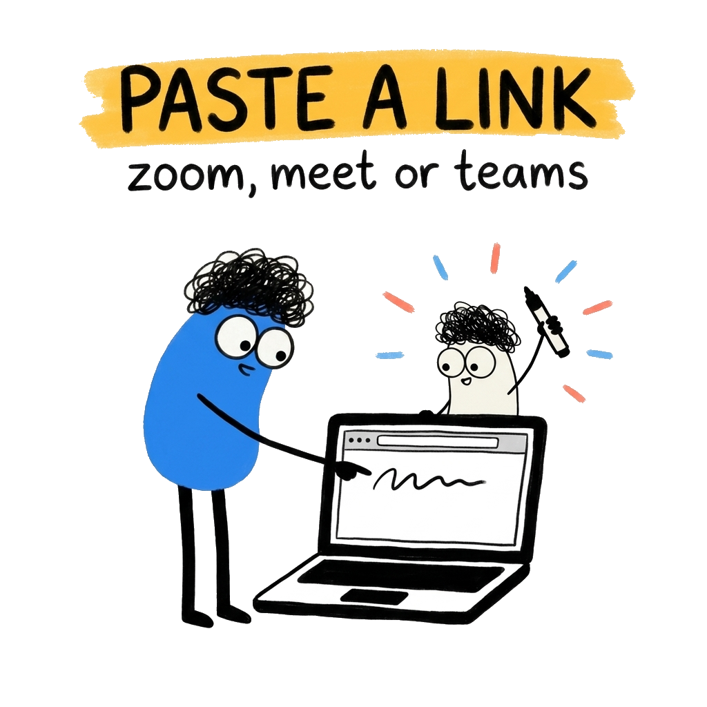paste a link: zoom, meet or teams